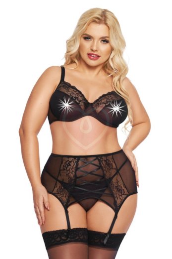 Комплект белья с поясом SoftLine Dolores чёрный фото 1