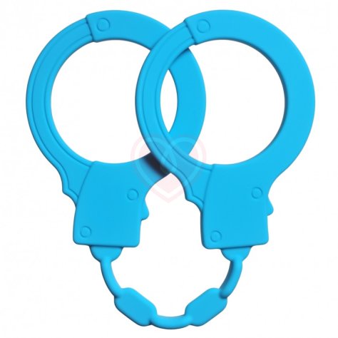 Силиконовые наручники Emotions Stretchy Cuffs голубые фото 1