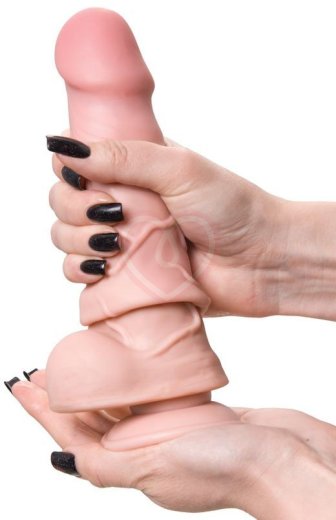 Реалистичный гнущийся фаллоимитатор на присоске My Babe My Dainty телесный 14 см фото 6