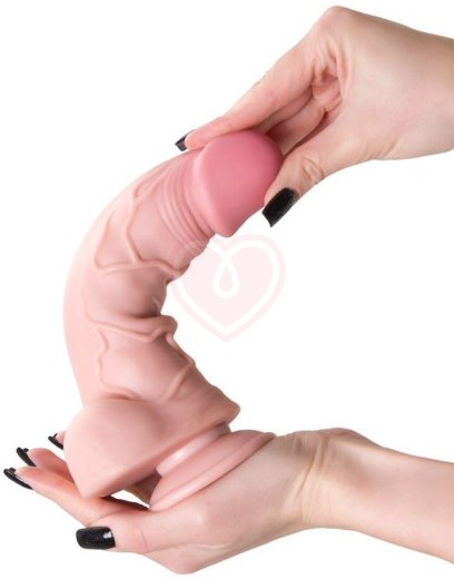 Реалистичный гнущийся фаллоимитатор на присоске My Babe My Dainty телесный 14 см фото 7