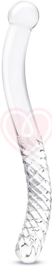 Стеклянный двусторонний фаллоимитатор Glass Pelvic Wand Double Ended прозрачный фото 1