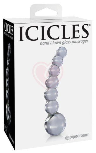 Стеклянный стимулятор Icicles №66 с шариками фото 2