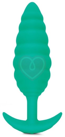 Ребристая вибропробка b-Vibe Twist Texture Plug зелёная фото 1