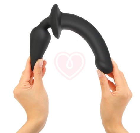 Двусторонний фаллоимитатор Strap-On-Me Switch Plug-In Semi-Realistic Dildo L чёрный фото 2