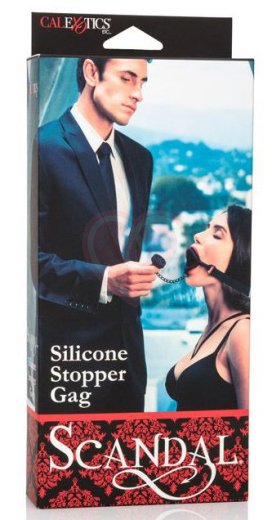 Силиконовый кляп с пробкой Scandal Silicone Stopper Gag чёрный фото 3