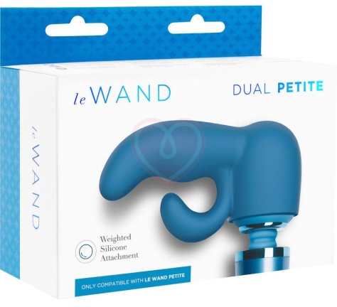 Утяжелённая насадка с двумя кончиками для массажёра Le Wand Petite Dual синяя фото 5