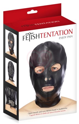 Маска Fetish Tentation из искусственной кожи с вырезами фото 4
