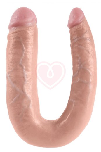 Двухсторонний фаллоимитатор King Cock U-Shaped Double большой телесный фото 1