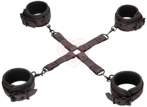 Крестообразные наручники для рук и ног Ouch! Elegant Hogtie серые фото 1