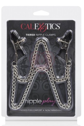 Зажимы на соски с двойной цепочкой Nipple Play Tiered Clamps фото 3