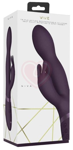Вибратор Niva с ротацией и клиторальным стимулятором фиолетовый фото 5