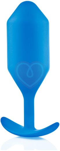 Утяжелённая анальная пробка для ношения b-Vibe Snug Plug 5 большая синяя фото 3