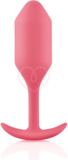 Утяжелённая анальная пробка для ношения b-Vibe Snug Plug 2 малая коралловая фото 1