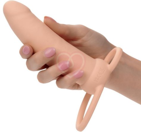 Насадка для двойного проникновения с вибрацией Thick Dual Penetrator телесная фото 4
