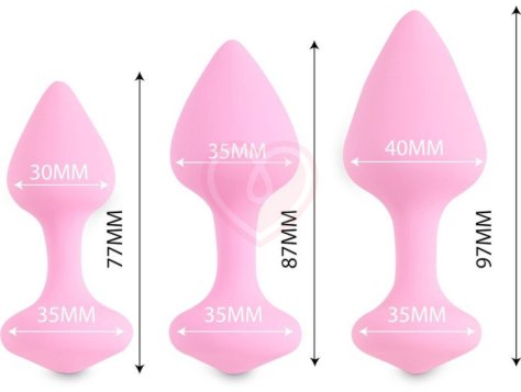 Набор из 3 анальных пробок Bibi Butt Plug Set розовый фото 2