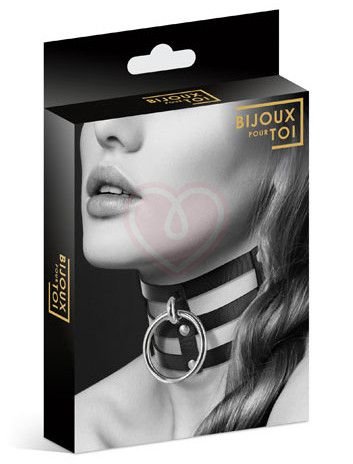 Широкий чокер с кольцом Bijoux Pour Toi чёрный фото 3