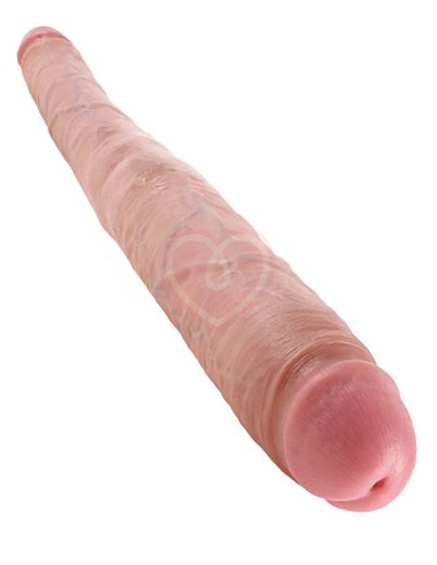 Фаллоимитатор двухсторонний гибкий King Cock Tapered Double Dildo 43 см телесный фото 2