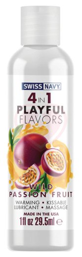 Согревающий лубрикант 4 в 1 Swiss Navy Playful Flavors Маракуйя 29,5 мл фото 1