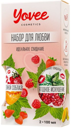 Набор для любви из 2 гелей-смазок Yovee со вкусом малины с мятой и клубники с дыней фото 2
