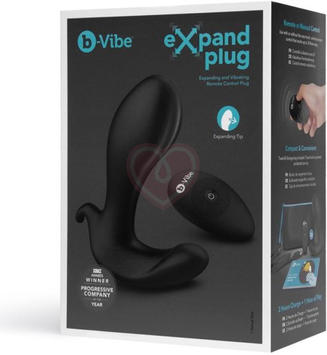 Расширяющийся вибростимулятор простаты b-Vibe Expand Plug с пультом черный фото 10