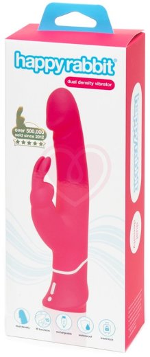 Вибратор с клиторальным стимулятором Happy Rabbit Realistic Dual Density розовый фото 6