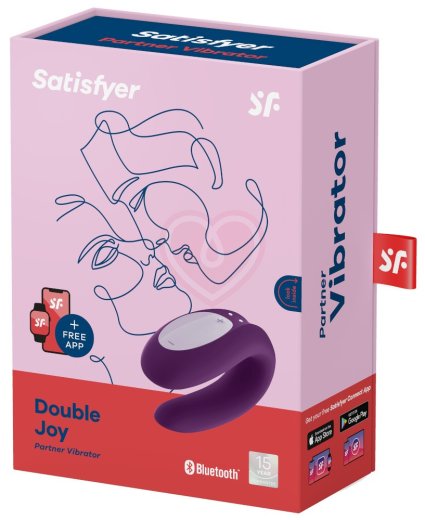 Вибратор для пар с управлением от приложения Satisfyer Double Joy фиолетовый фото 2