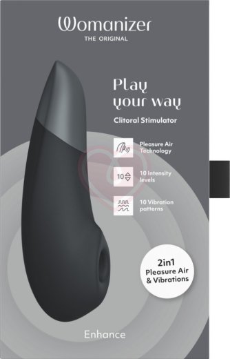 Бесконтактный клиторальный стимулятор с вибрацией Womanizer Enhance чёрный фото 4