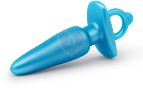 Анальная пробка с ограничительным кольцом Sleek Plug голубая фото 6