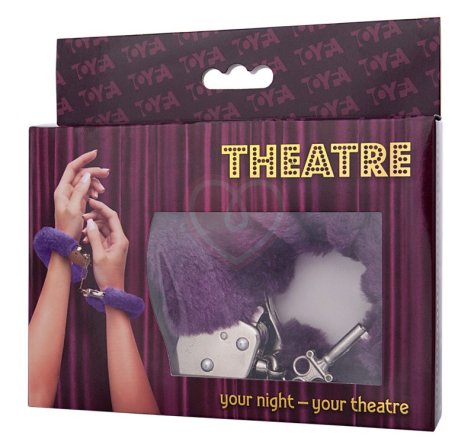 Наручники с мехом ToyFa Theatre Fur фиолетовые фото 2