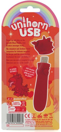 Вибропуля Unihorn Usb Blaze Diablo со стимуляцией язычком красная фото 4