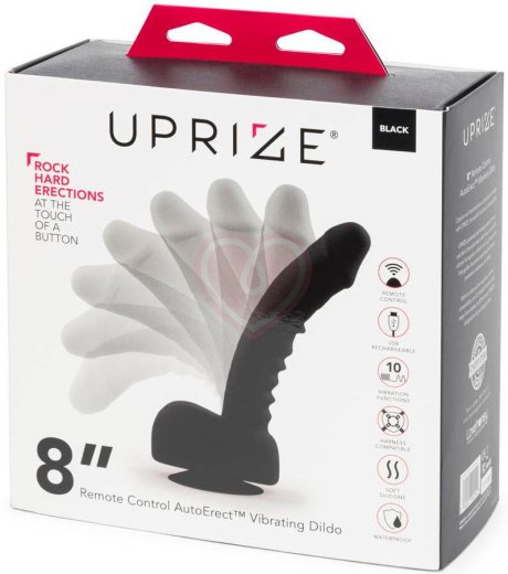 Вибратор с дистанционным управлением Uprize Realistic Dildo 28 см чёрный фото 7