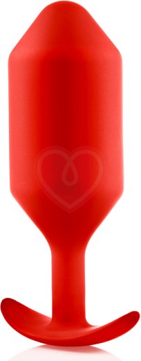 Утяжелённая анальная пробка для ношения b-Vibe Snug Plug 6 большая красная фото 3