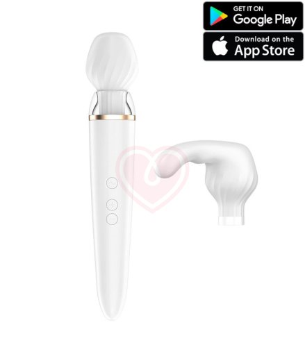 Массажёр Satisfyer Double Wand-er с насадкой и приложением фото 1