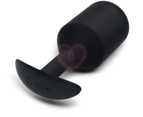 Утяжелённая анальная пробка для ношения b-Vibe Snug Plug 7 огромная чёрная фото 4