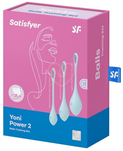 Набор из 3 вагинальных шариков Satisfyer Yoni Power 2 голубой фото 5