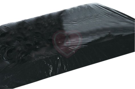 Виниловая простынь на резинке Vinyl Fitted Sheet 220х220 см чёрная фото 1