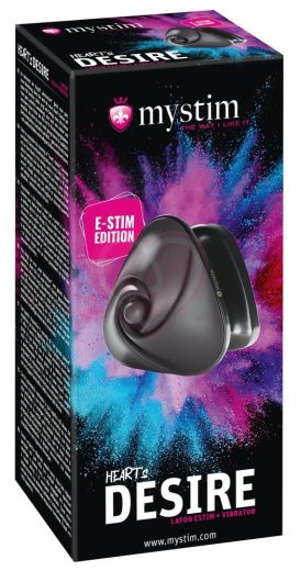 Мини-вибратор с электростимуляцией Mystim Heart's Desire Black Edition чёрный фото 2