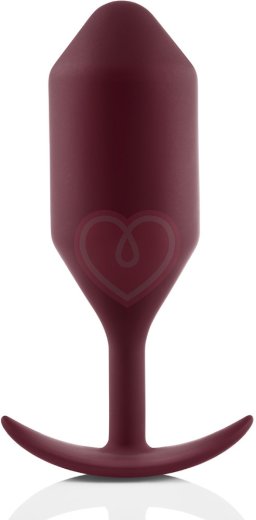 Утяжелённая анальная пробка для ношения b-Vibe Snug Plug 5 большая бордовая фото 1