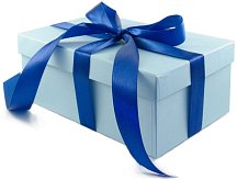 Подарочная коробка 21х14 см голубая