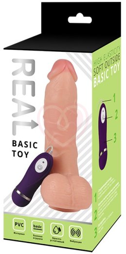 Реалистичный вибратор с мошонкой и пультом Real Basic Toy 21 см фото 2