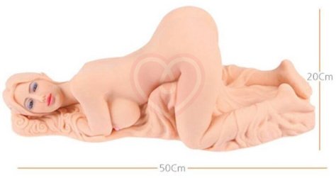 Мастурбатор куколка с тремя отверстиями Kokos Valentina с двойным слоем фото 6