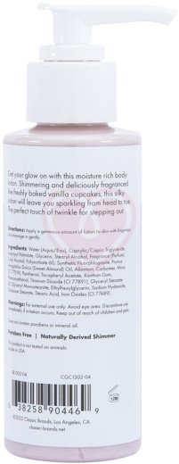 Мерцающий лосьон для тела CG Glow Vanilla Cupcake Shimmer Lotion с розовыми блестками и запахом вани фото 2