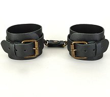 Кожаные наручники Ideal черно-медные