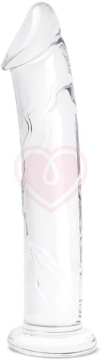 Стеклянный реалистичный фаллоимитатор Glass Dildo With Veins Flat Base прозрачный фото 1