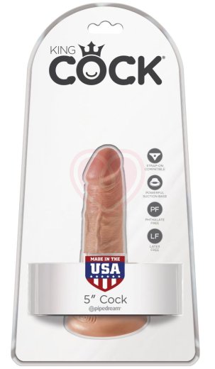 Фаллоимитатор реалистик на присоске Pipedream King Cock 14 см телесный фото 5
