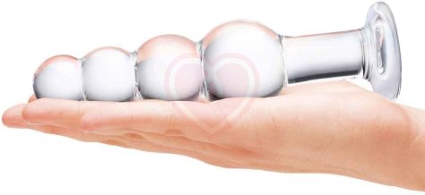 Стеклянная анальная елочка Glas Beaded Butt Plug фото 4