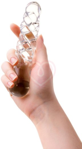 Стеклянный витой фаллоимитатор Sexus Glass прозрачный фото 2