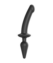 Двусторонний фаллоимитатор Strap-On-Me Switch Plug-In Semi-Realistic Dildo S чёрный