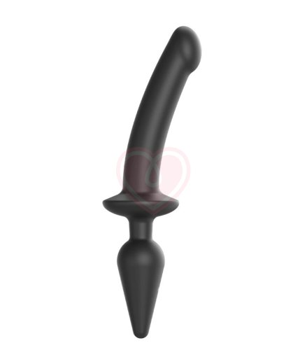 Двусторонний фаллоимитатор Strap-On-Me Switch Plug-In Semi-Realistic Dildo S чёрный фото 1