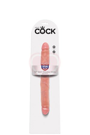 Фаллоимитатор двухсторонний гибкий King Cock Slim Double Dildo 31 см телесный фото 2